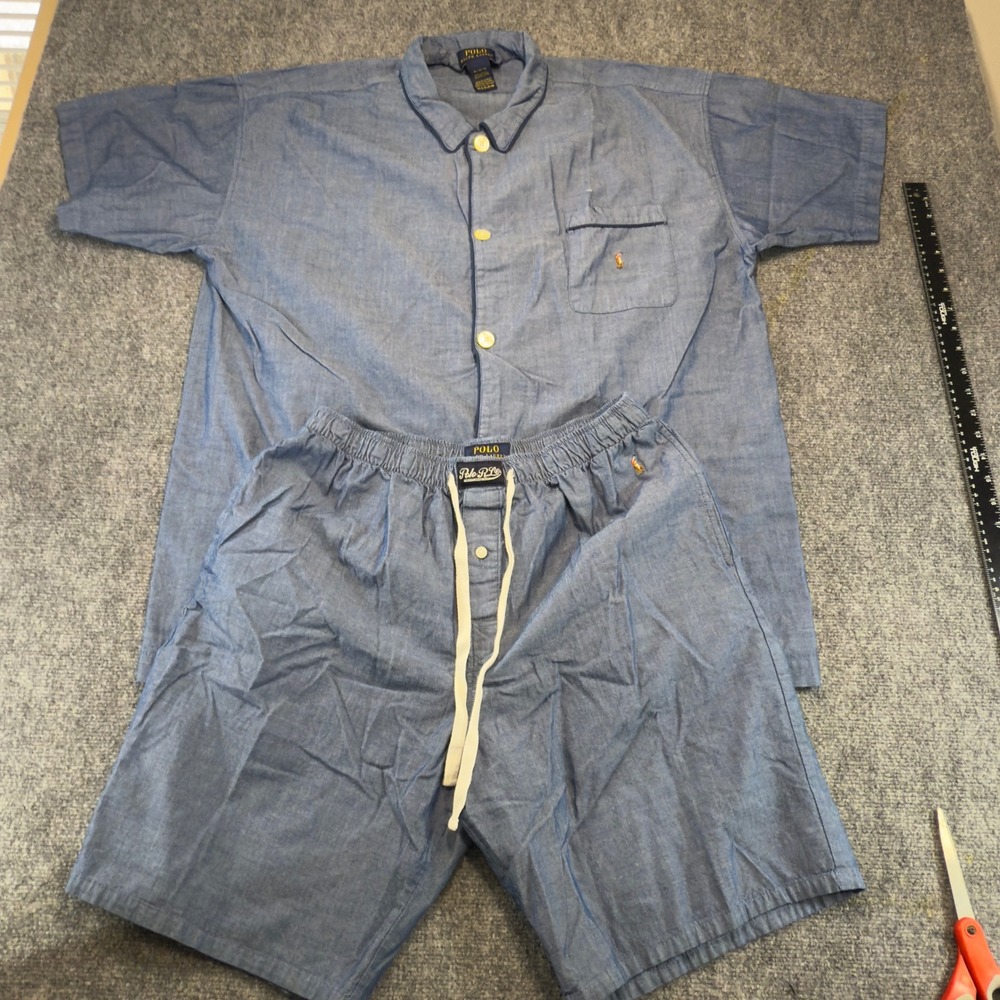 Polo Ralph Lauren Chambray Pajama Set Blue Size XL Top L Bottom